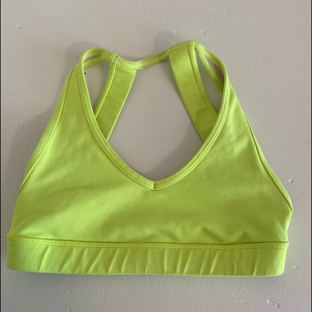 Girls Neon Yellow Racerback Tank Top